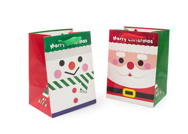Full Color Printed Merry Christmas Gift Bags With Glitter CE Certification