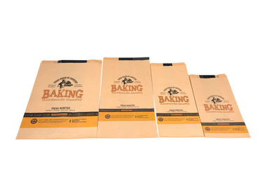 Recycled Greaseproof Food Grade Kraft Paper Bags Press Varnishing ODM Service